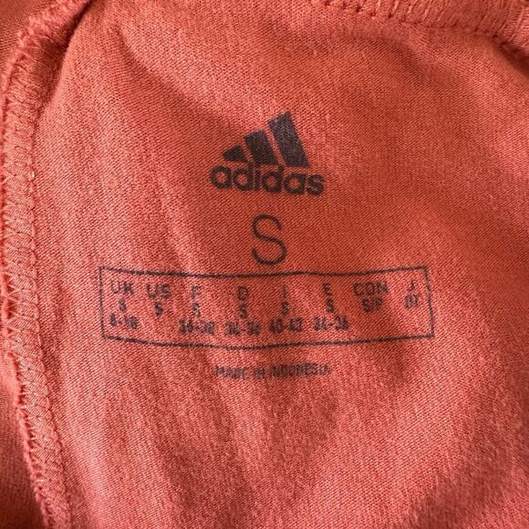 Adidas Essentials Linear Logo Tights Leggings Deep Salmon Red Small - Picture 7 of 8